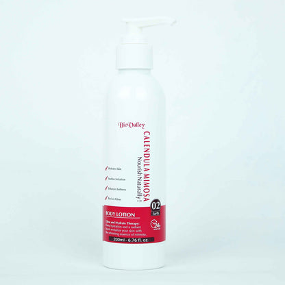 a bottle of bio valley calendula mimosa lotion