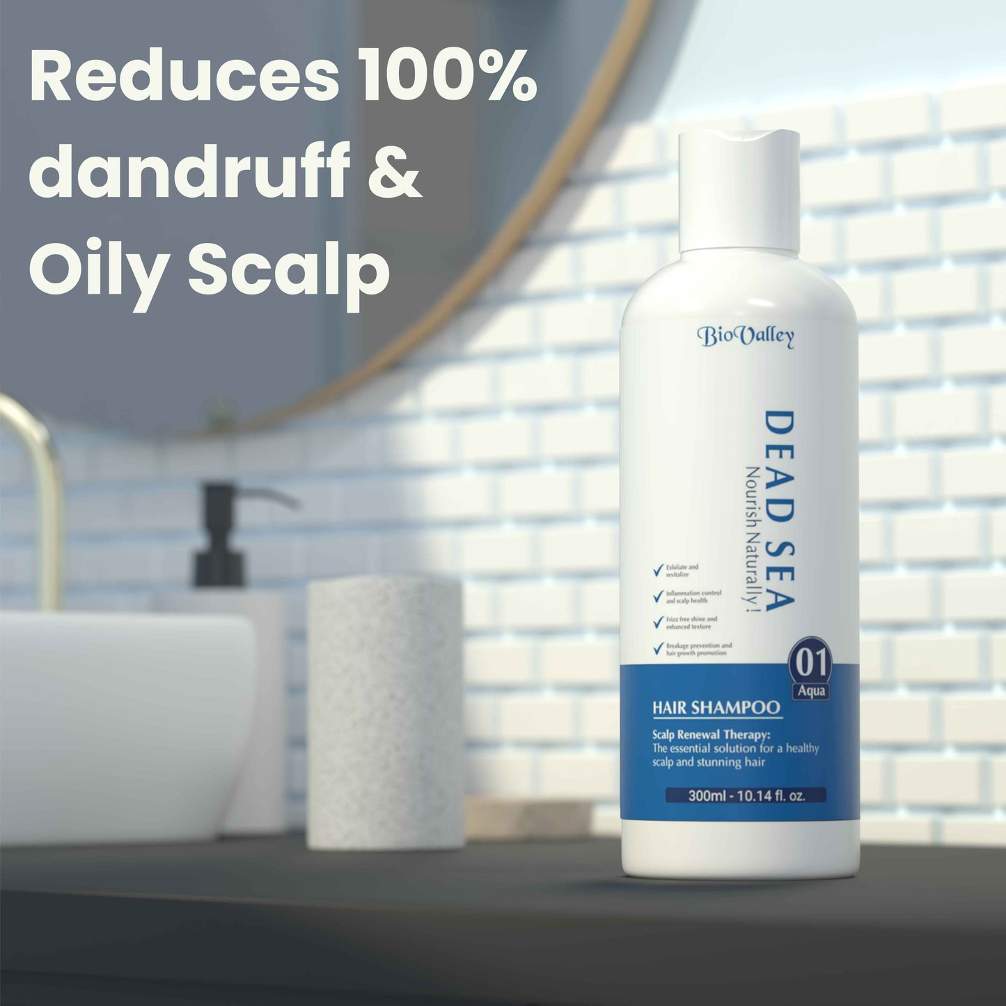 Bio-valley dead sea shampoo for oily scalp and dandruff